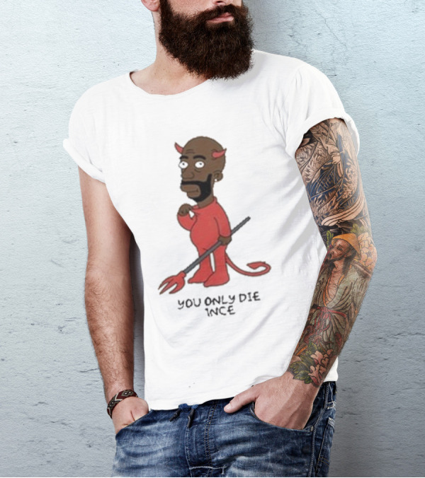 Gibbsons Ss You Only Die 1Nce Devil Cartoon T-Shirt