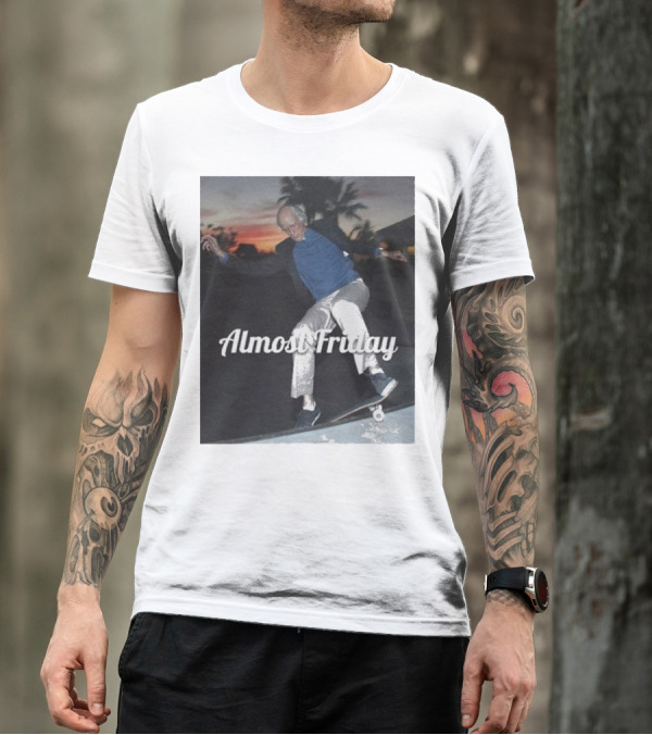 Almost Friday Larry David Skateboarding At Dusk T-Shirt