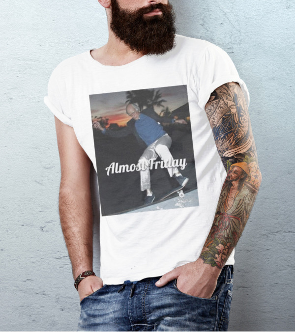 Almost Friday Larry David Skateboarding At Dusk T-Shirt