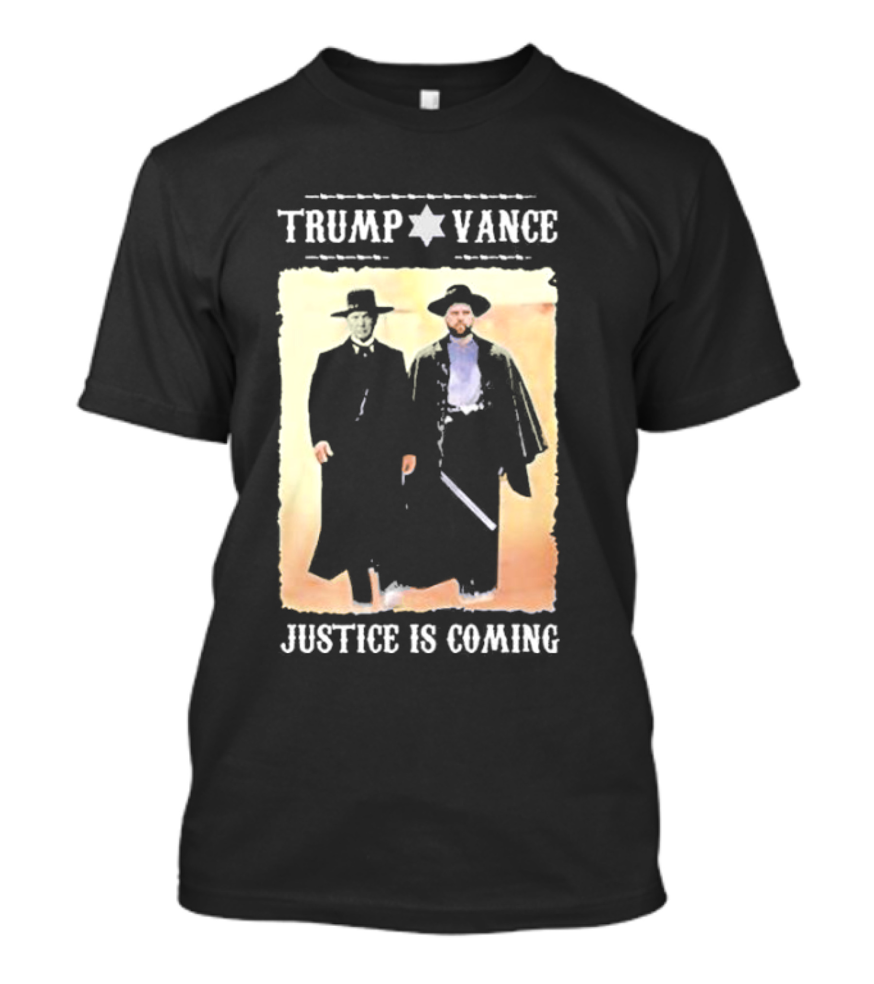 Trump Vance Justice Is Coming Western Style Vintage Look T-Shirt