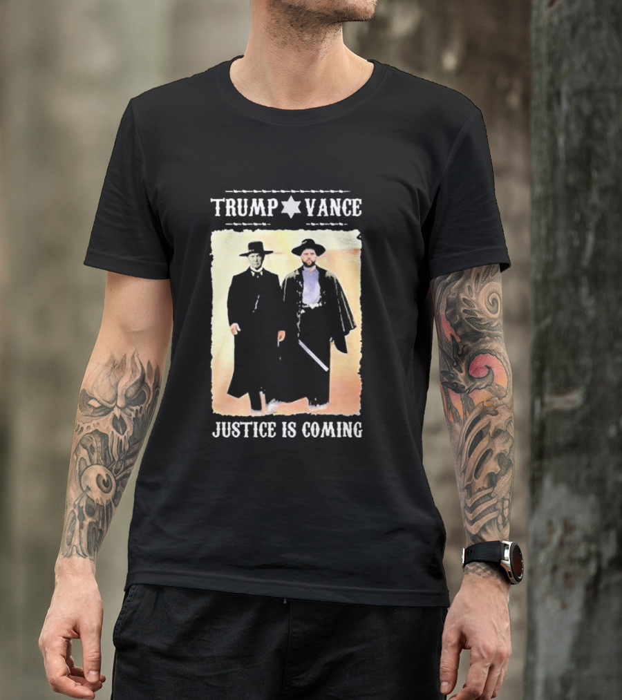 Trump Vance Justice Is Coming Western Style Vintage Look T-Shirt