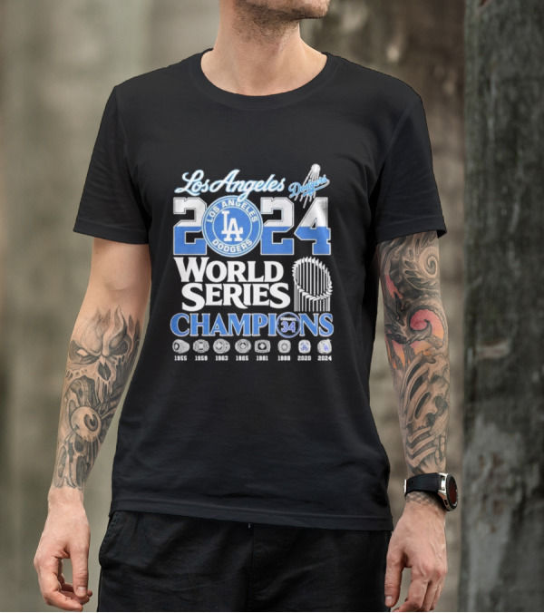 Los Angeles Dodgers 2024 World Series Champions 8X Ring Winning Seasons 34 Fernando Valenzuela T-Shirt