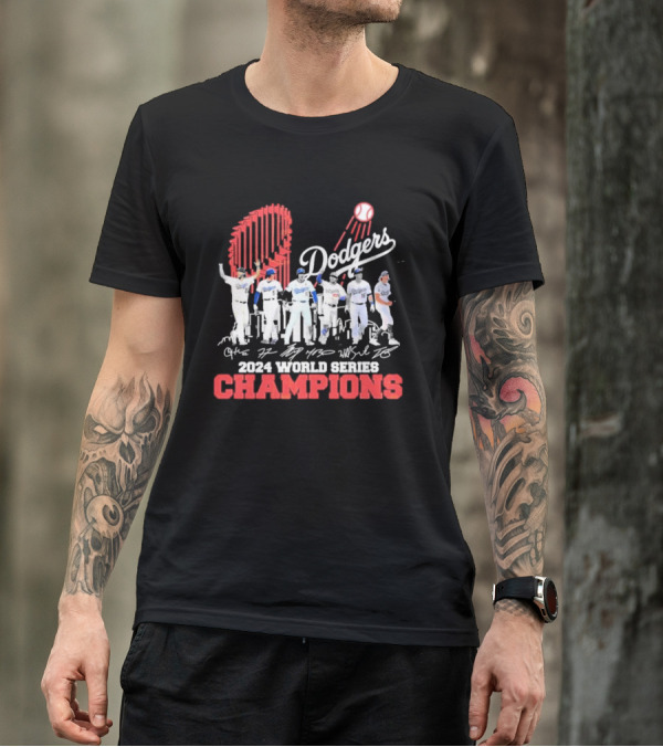 Dodgers 2024 World Series Champions Perfect Season Signature Los Angeles T-Shirt