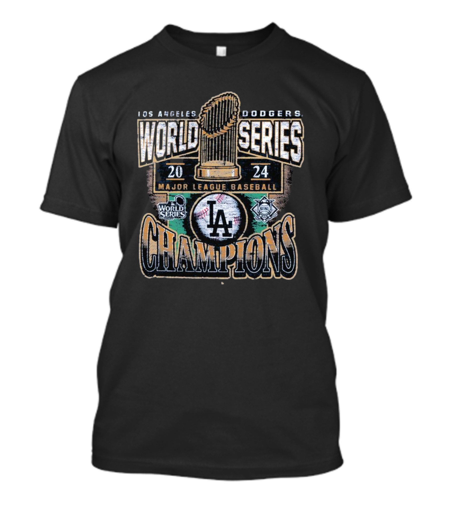 Los Angeles Dodgers 2024 MLB World Series Champions Trophy LA T-Shirt