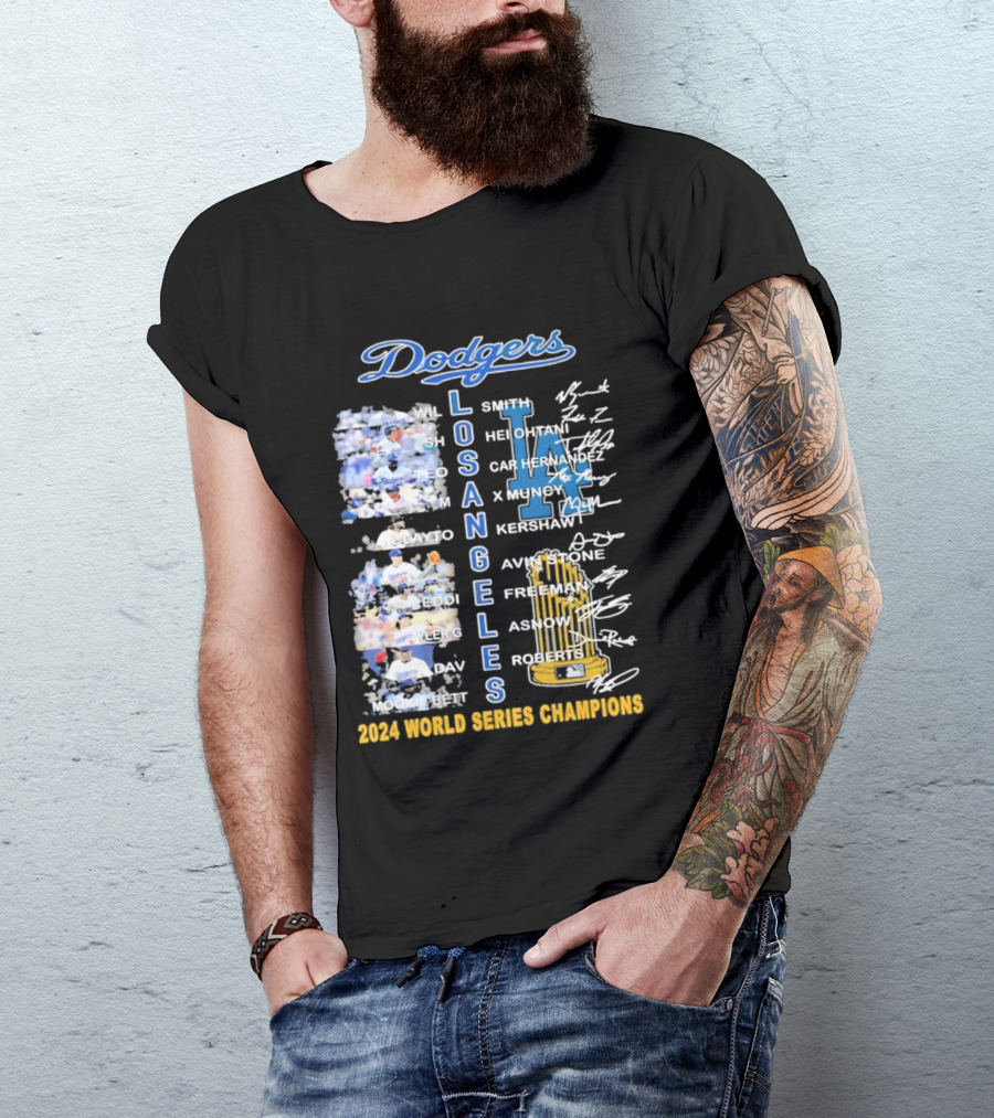 Los Angeles Dodgers 2024 World Series Champions Signature T-Shirt