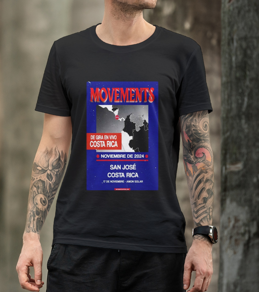 Movements En Vivo Costa Rica Noviembre 2024 San José Amon Solar Tour T-Shirt