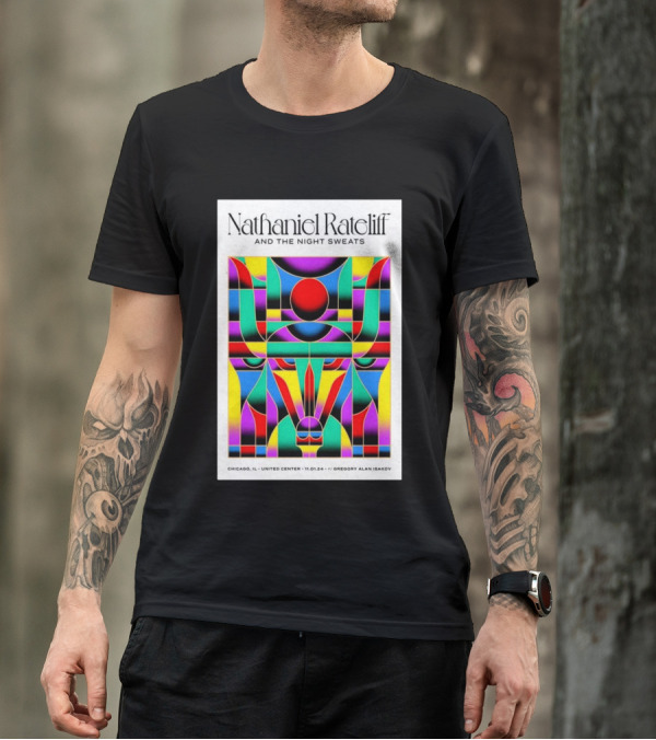 Nathaniel Rateliff And The Night Sweats United Center Chicago IL November 1 2024 Gregory Alan Isakov T-Shirt