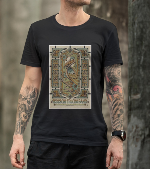 Nov 2 2024 Saenger Theatre New Orleans Tedeschi Trucks Band Stained Glass Bird T-Shirt