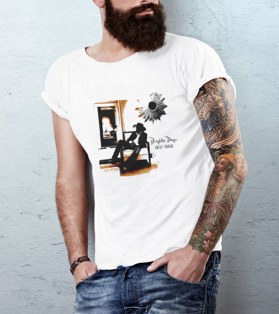 Brighter Days Dwight Yoakam November 15 2024 Release Sunflower Cowboy Chair T-Shirt