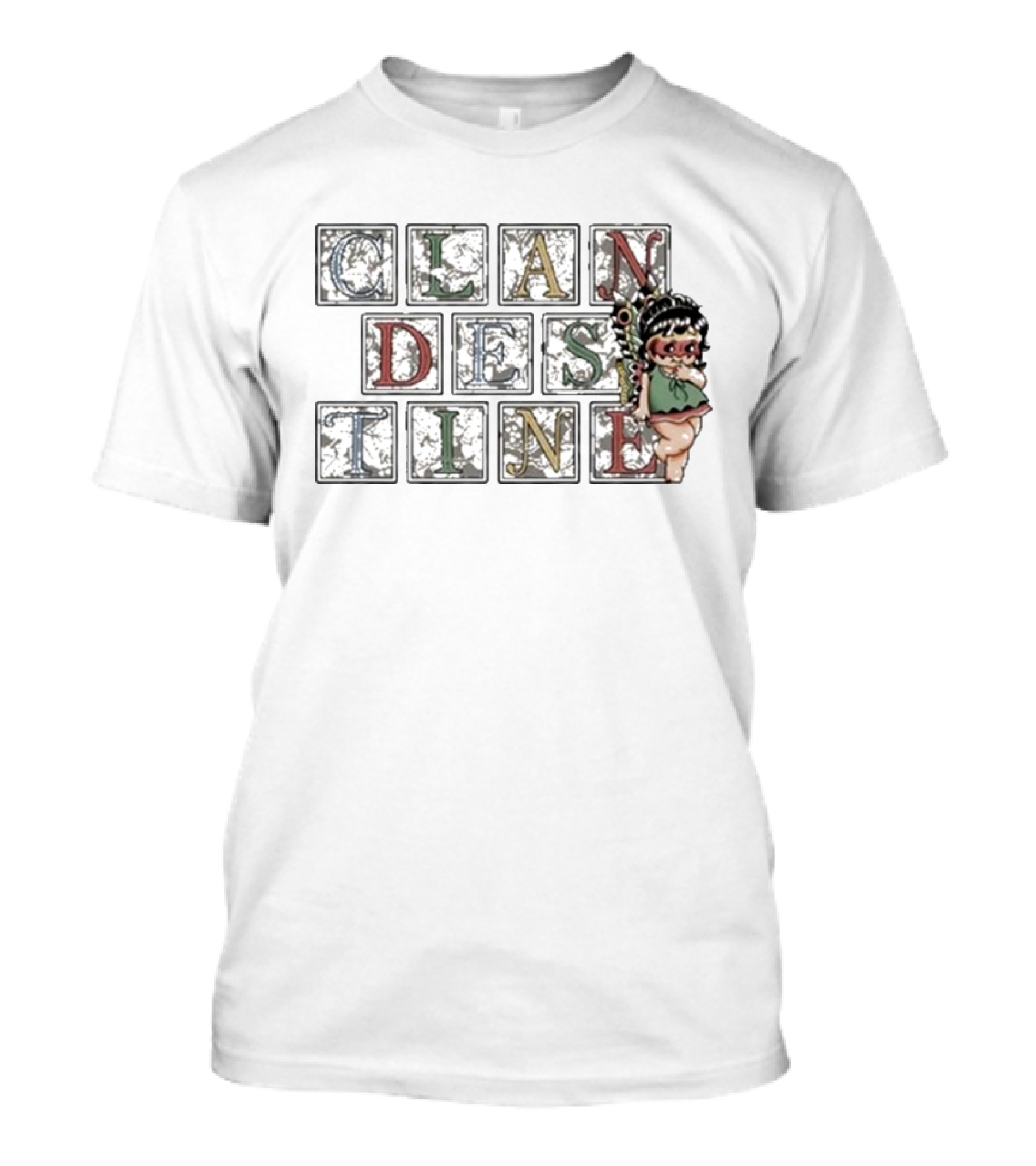 CLANDESTINE Letter Blocks With Fairy T-Shirt