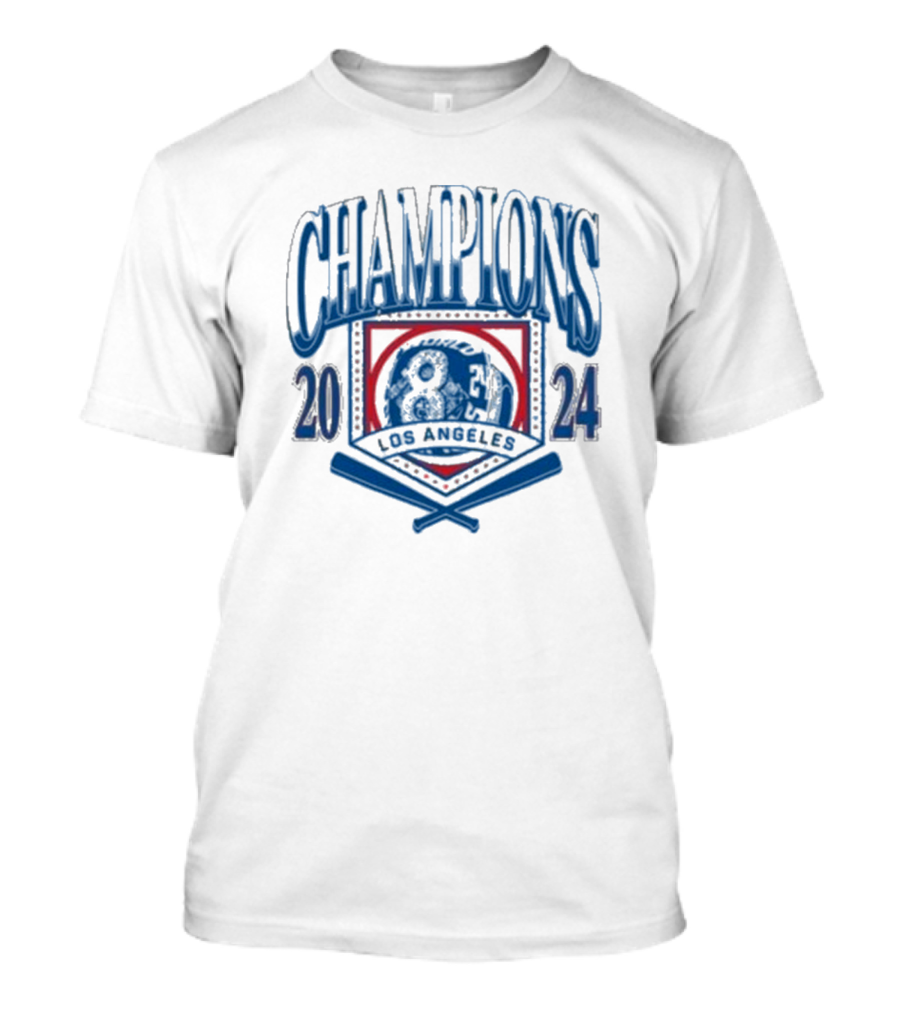 Los Angeles Dodgers Champions 2024 Eight Time Victory Badge T-Shirt