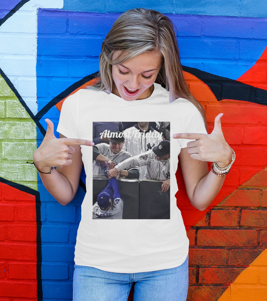 Almost Friday Yankees Fans Grabbing Mookie Betts Glove T-Shirt