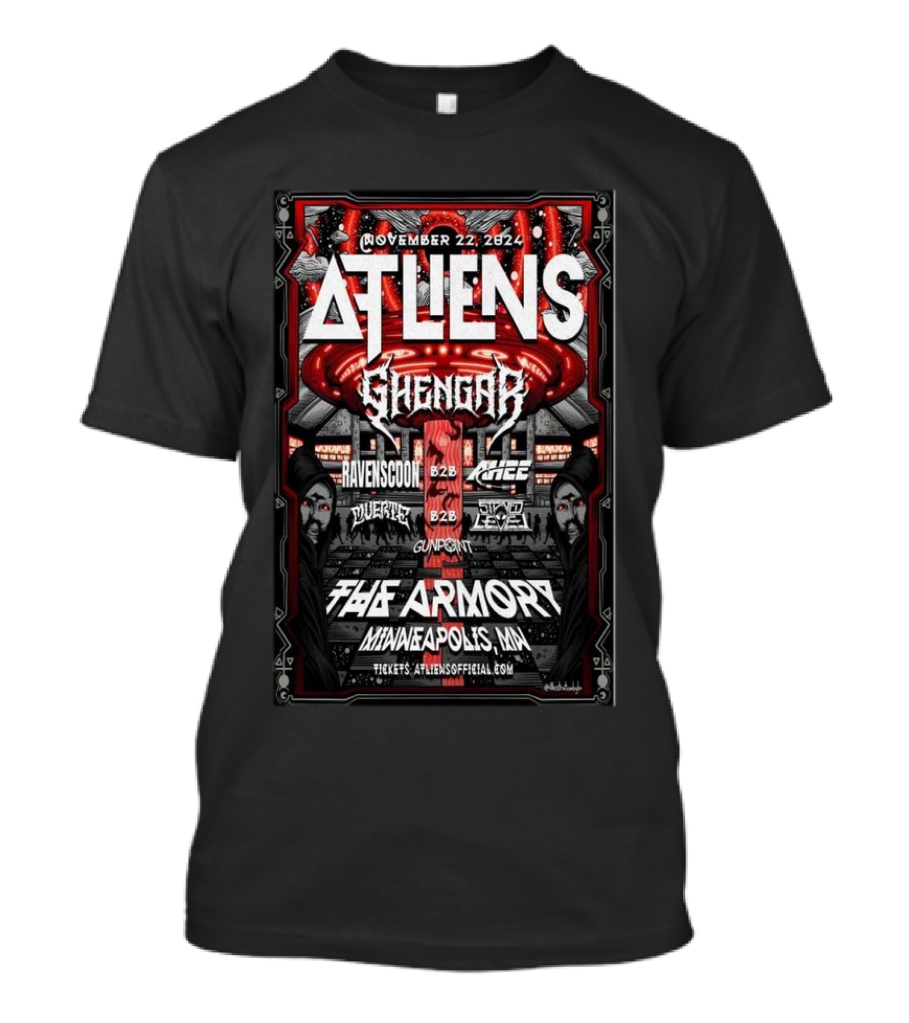ATLiens Shlump Ravenscoon G-Space Duffrey Thelem Gunpoint The Armory Minneapolis MN November 22 T-Shirt