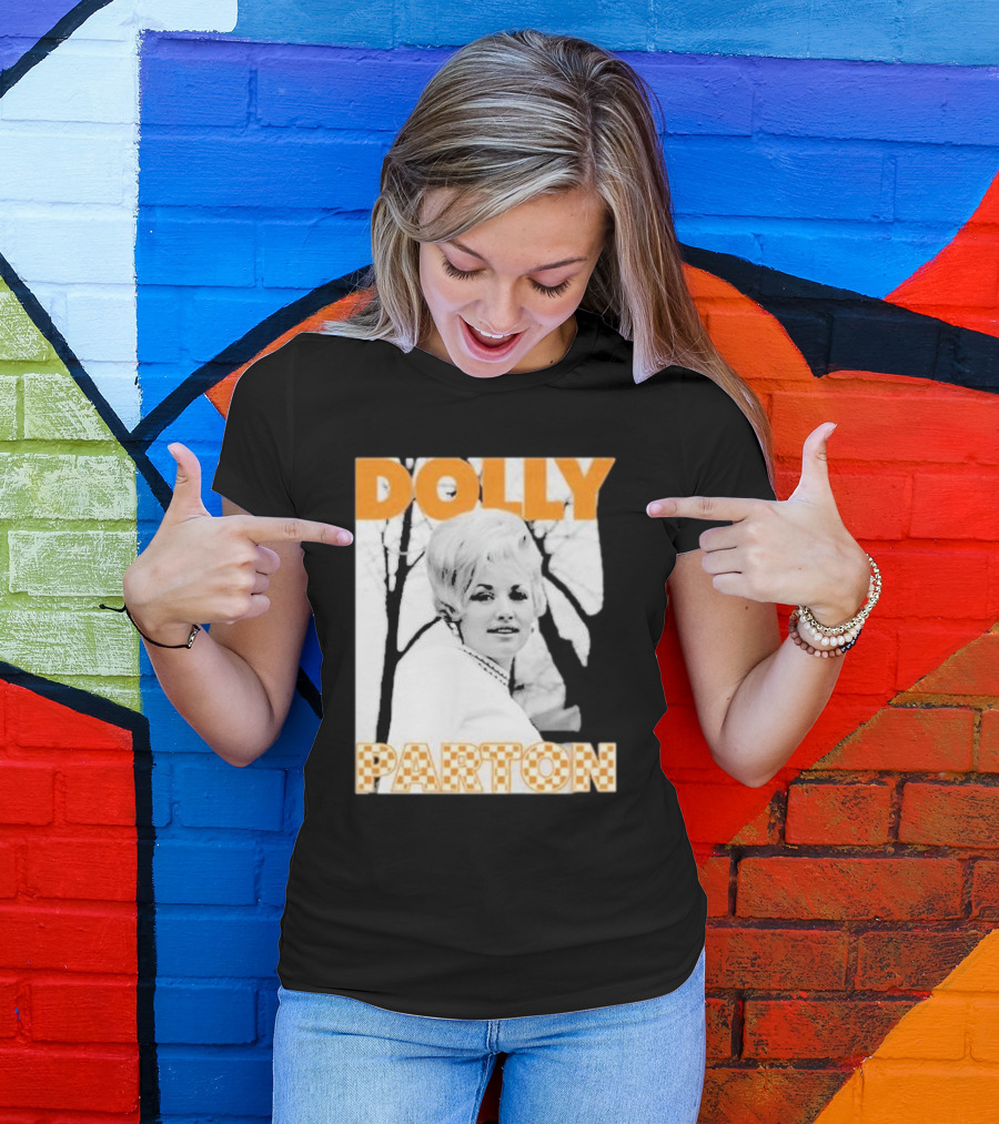 Dolly Parton Tennessee Checkerboard Distressed Thrifted T-Shirt