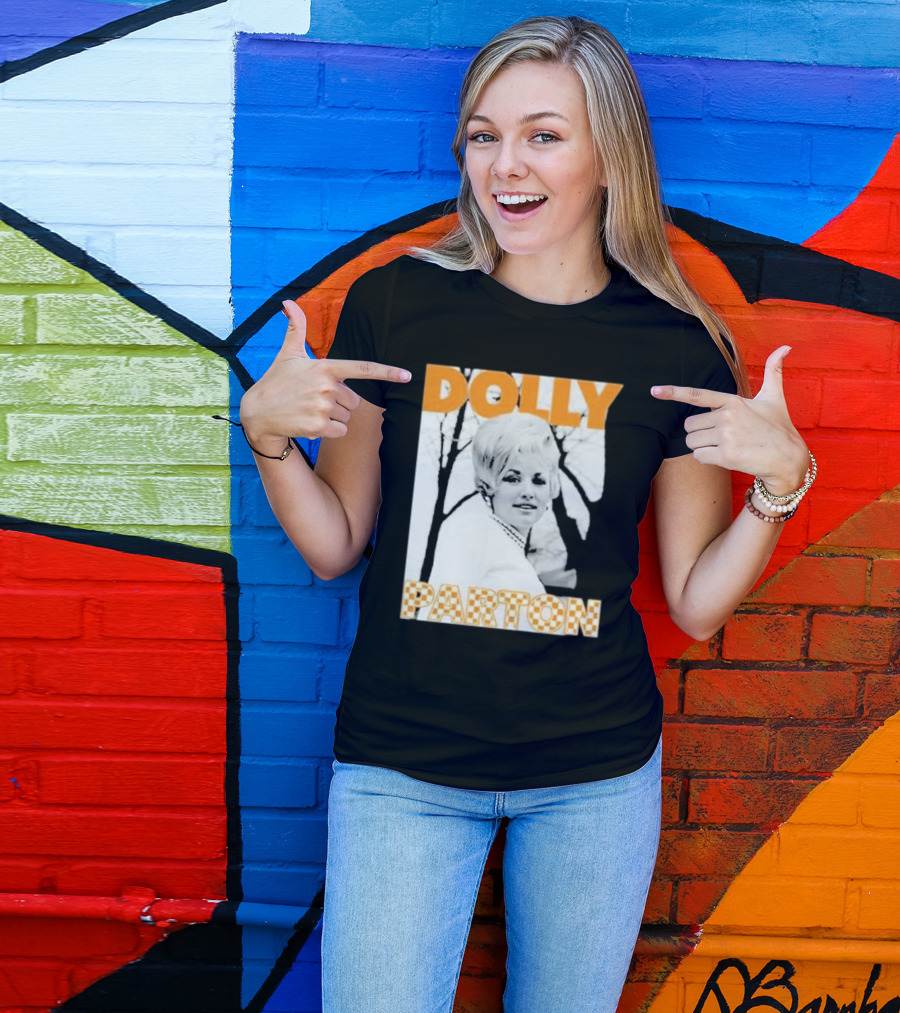 Dolly Parton Tennessee Checkerboard Distressed Thrifted T-Shirt