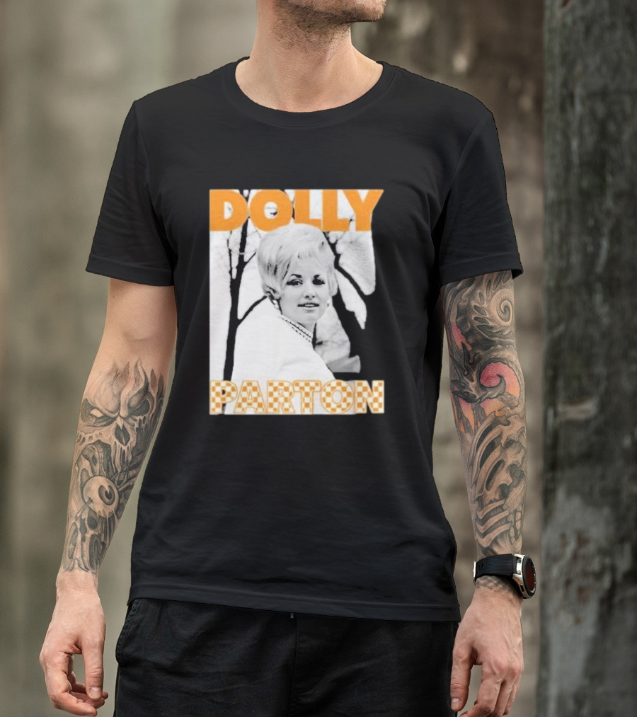 Dolly Parton Tennessee Checkerboard Distressed Thrifted T-Shirt