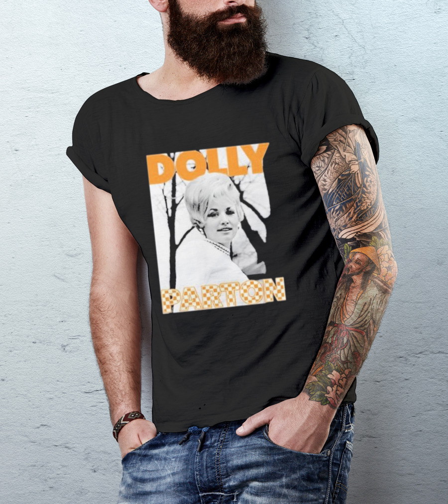 Dolly Parton Tennessee Checkerboard Distressed Thrifted T-Shirt