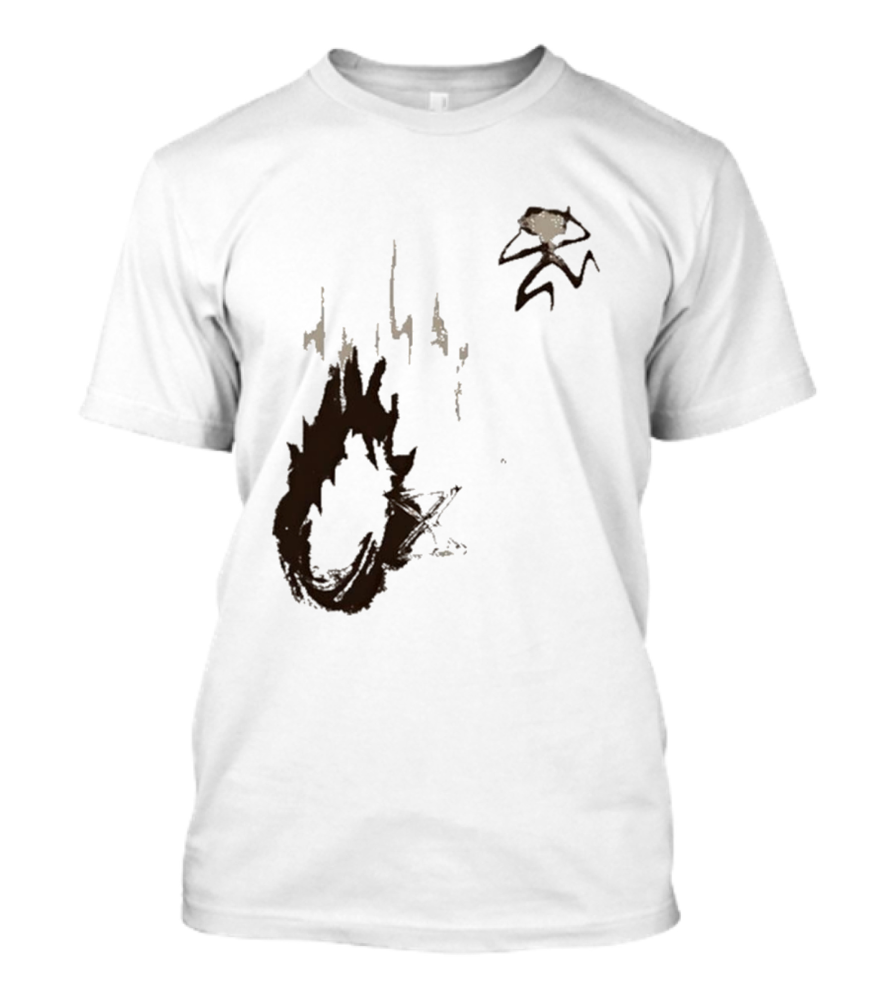 Big Trouble Brown 2024 Stick Figure Jumping Over Fire Trail T-Shirt