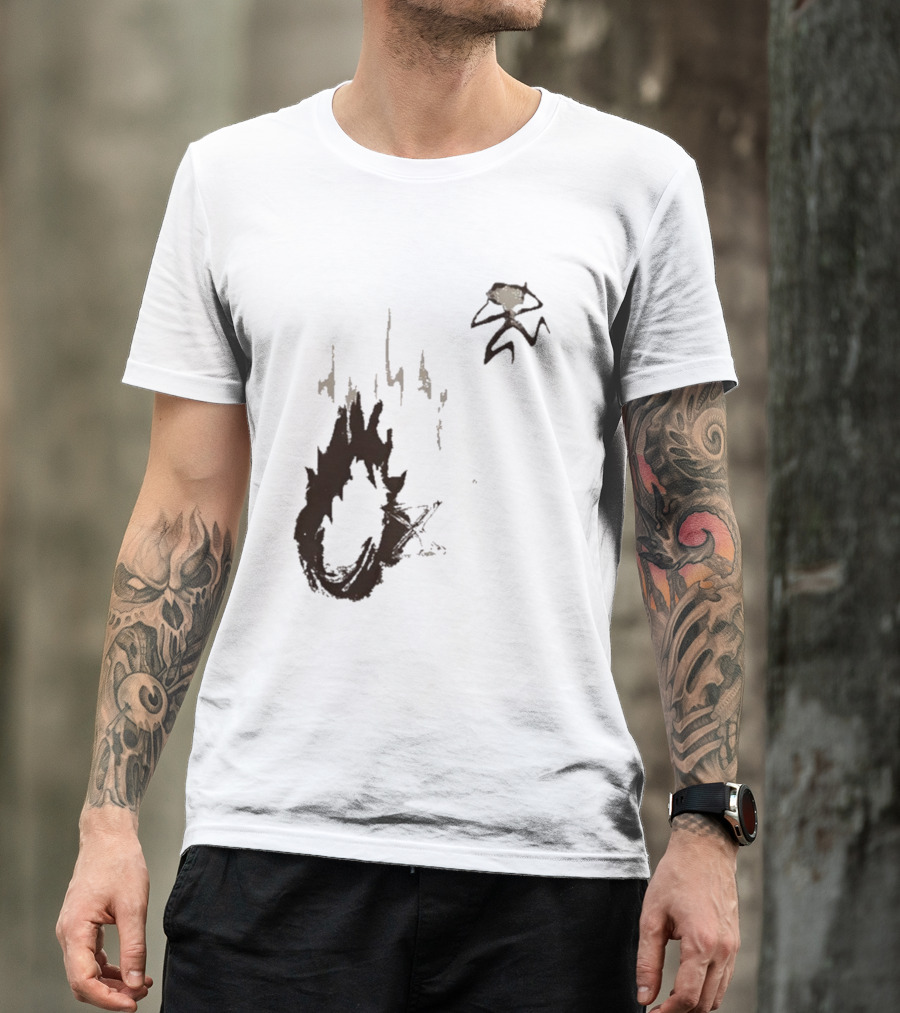 Big Trouble Brown 2024 Stick Figure Jumping Over Fire Trail T-Shirt