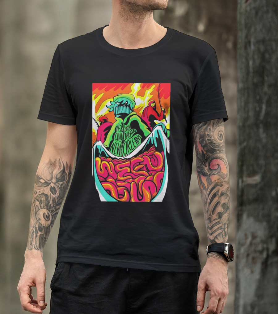Ween Band Nov 3 2024 Civic Theatre New Orleans Tour Psychedelic T-Shirt