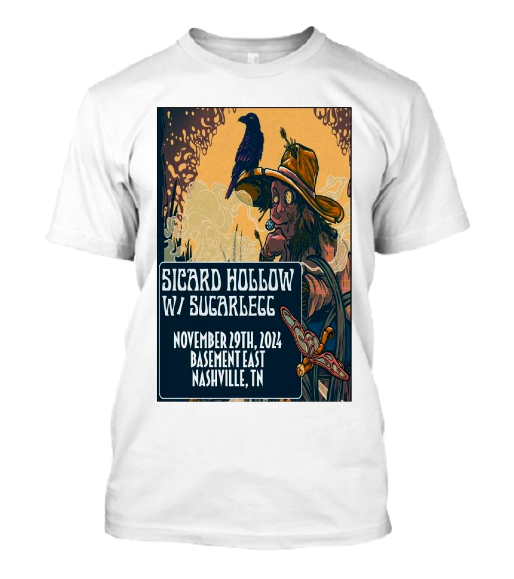 Sicard Hollow W/ SugarLegg Nov 29 2024 Basement East Nashville TN Crow And Scarecrow T-Shirt