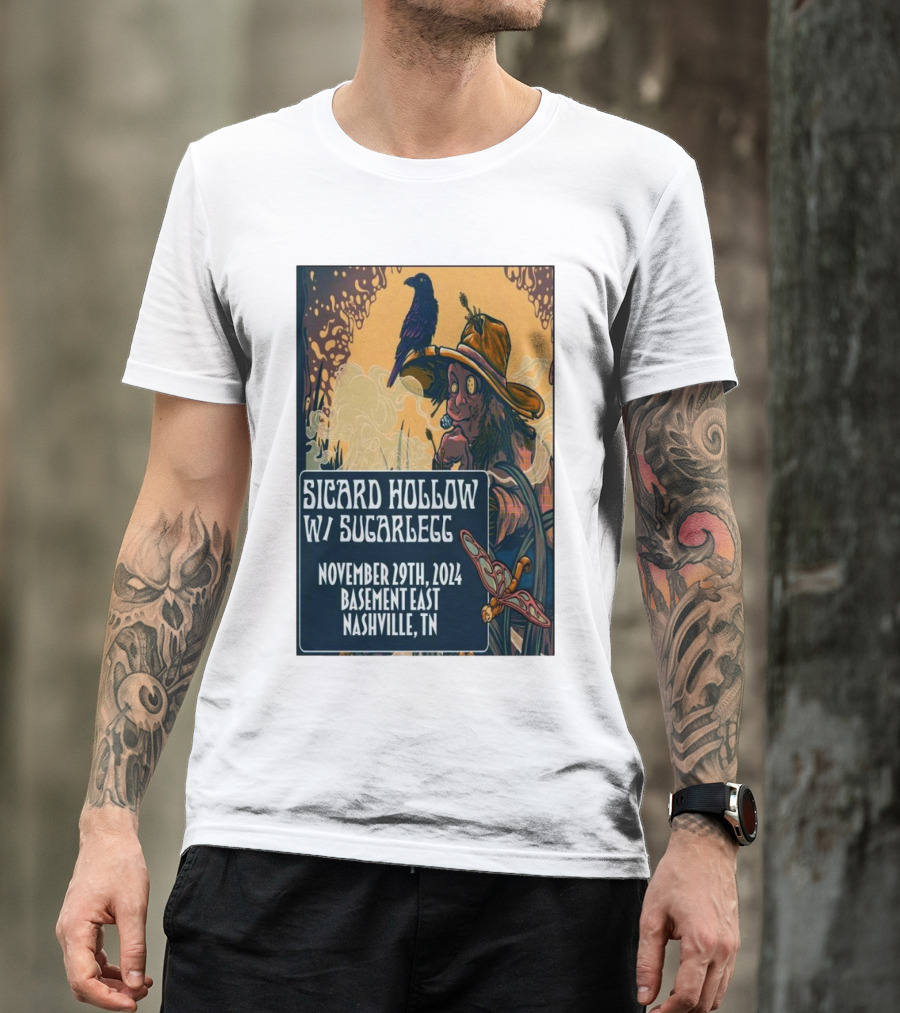Sicard Hollow W/ SugarLegg Nov 29 2024 Basement East Nashville TN Crow And Scarecrow T-Shirt