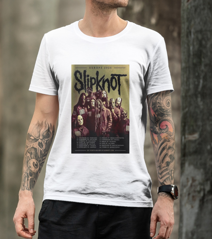 Slipknot Europe 2025 Tour Dates And Locations T-Shirt
