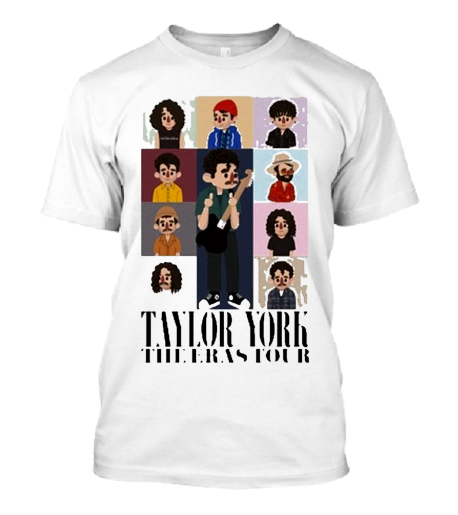 Taylor York The Eras Tour Cartoon Characters Collage T-Shirt