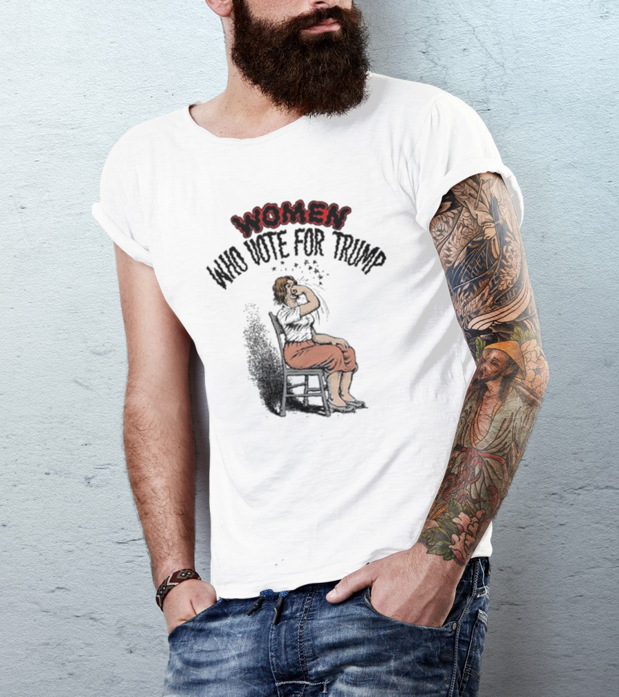 Women Who Vote For Trump Vintage Style Seated Woman T-Shirt