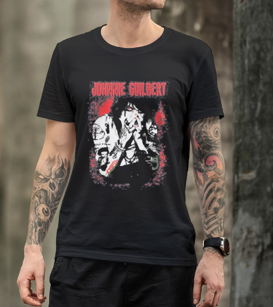 Johnnie Guilbert Red And Black Artistic Tattoo T-Shirt