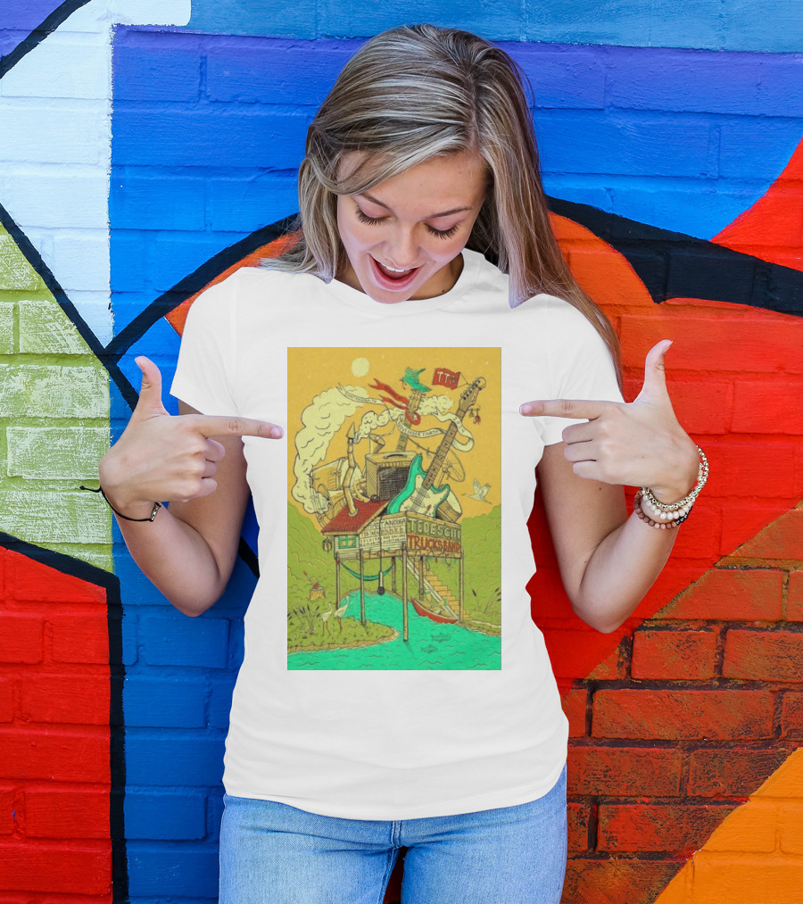 Tedeschi Trucks Band Chattanooga Tennessee November 4 2024 Tour Poster Art Vibrant Musical House Scene T-Shirt