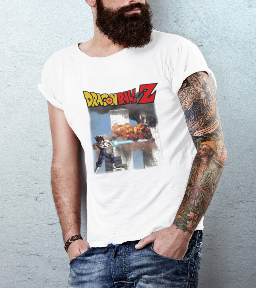 Dragon Ball Z Vegito 9/11 Twin Towers Controversial Image T-Shirt