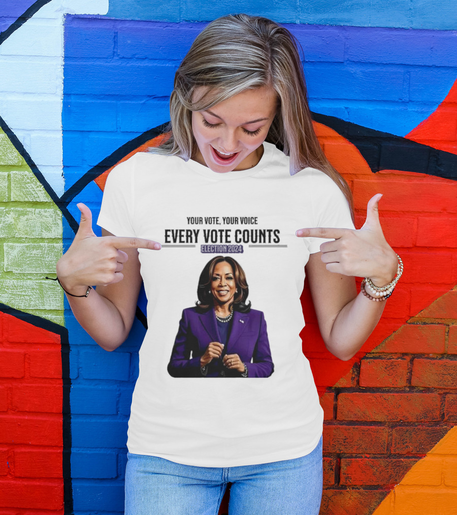 Your Vote Your Voice Every Vote Counts Election T-Shirt