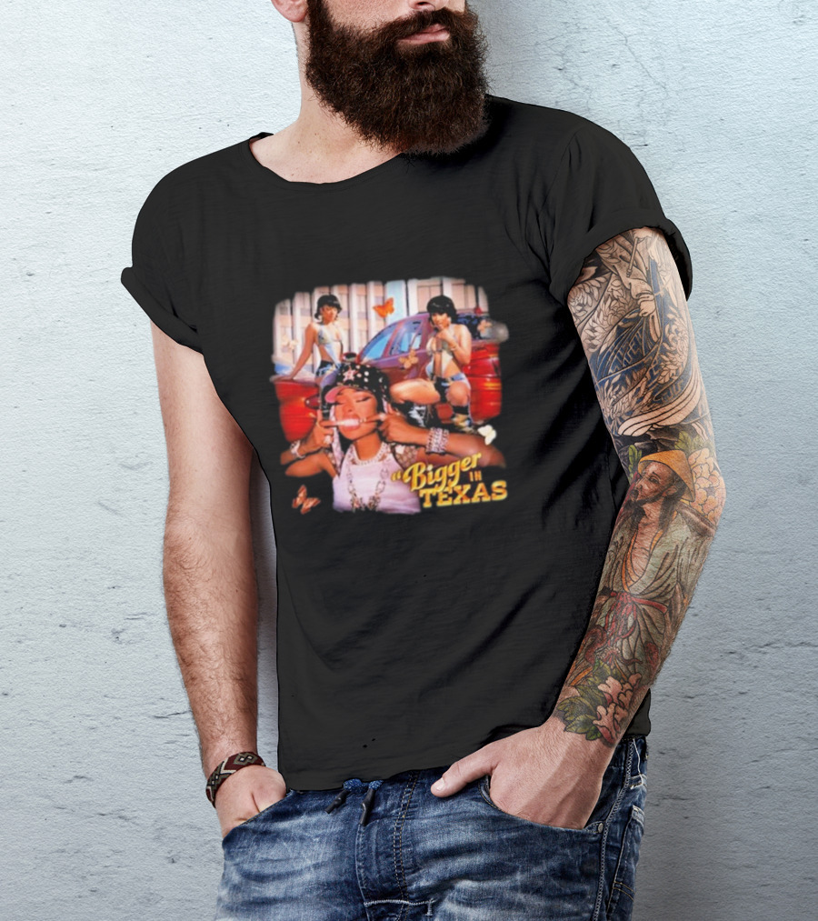 Bigger In Texas Retro Car And Girls T-Shirt