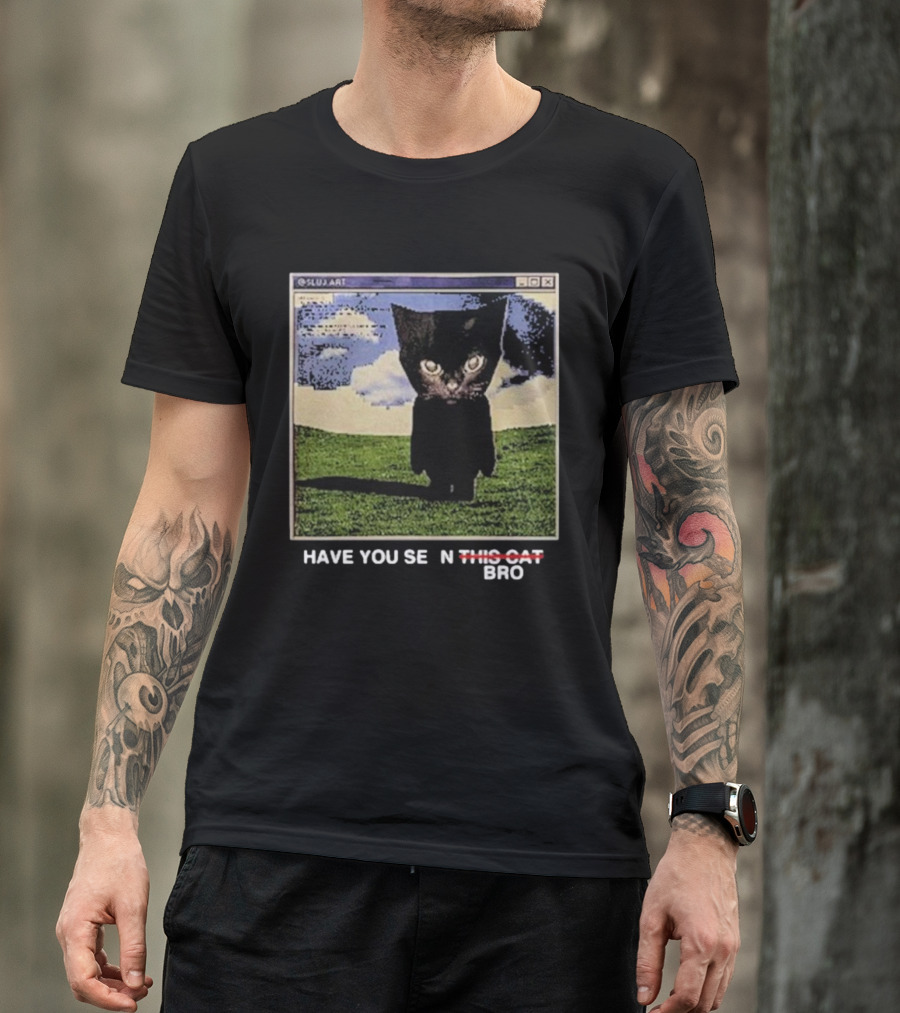 Have You Seen This Cat Bro SLUJ ART Computer Screen T-Shirt