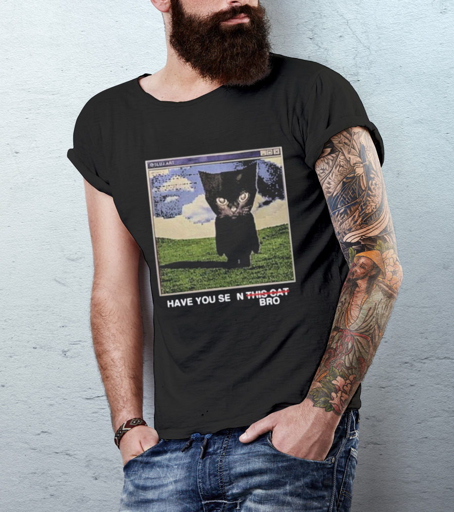 Have You Seen This Cat Bro SLUJ ART Computer Screen T-Shirt
