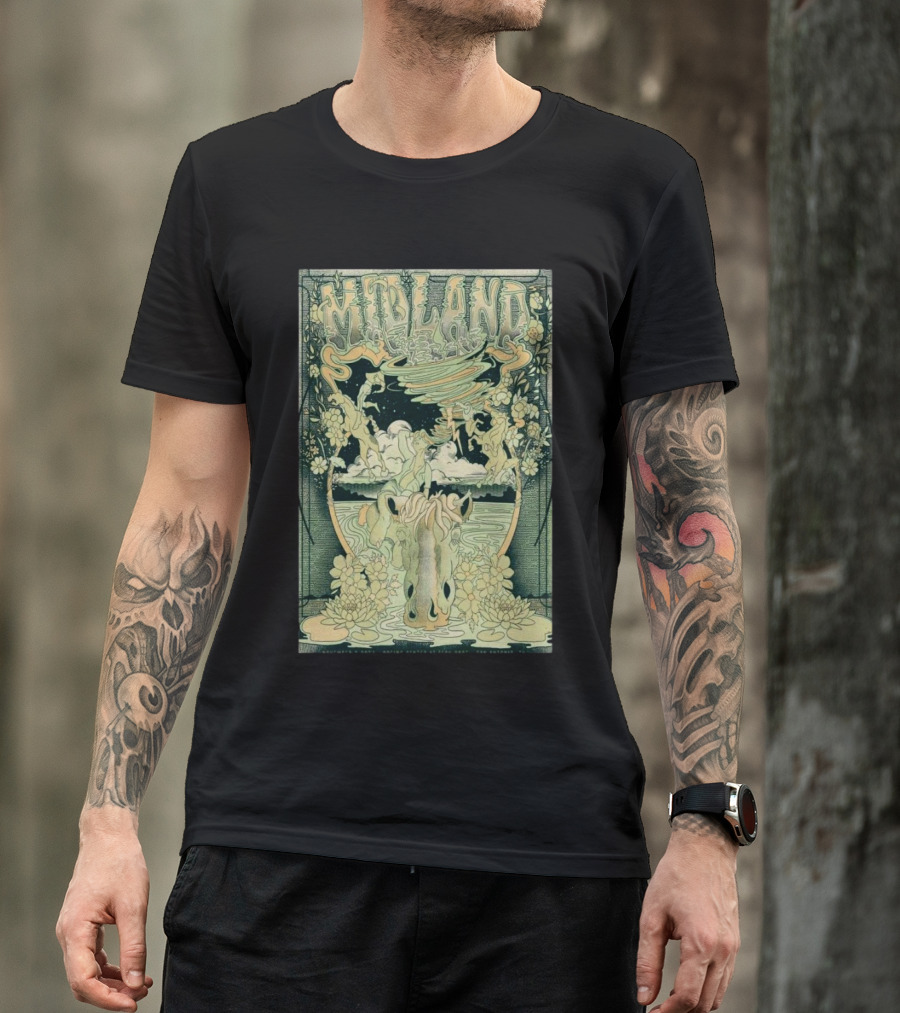 Midland San Antonio TX November 2 2024 Psychedelic Art Cow And Nature Scene T-Shirt