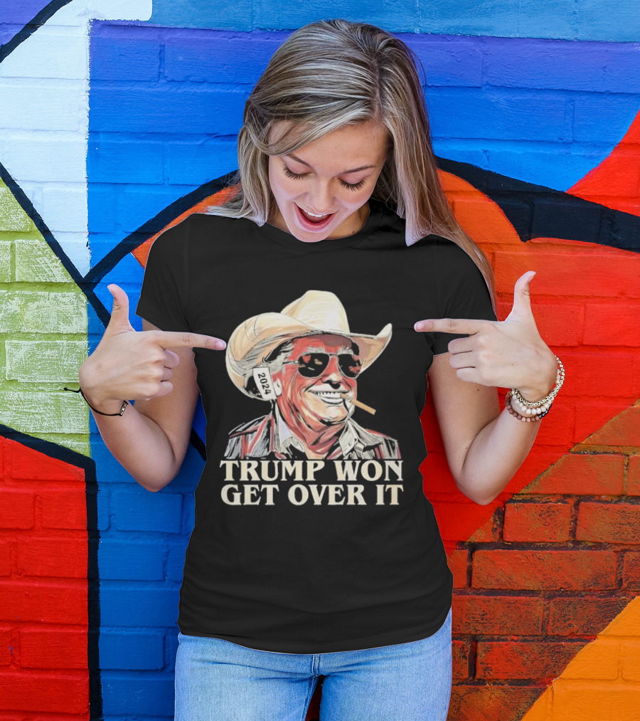 Western Trump Cowboy 2024 Trump Won Get Over It T-Shirt