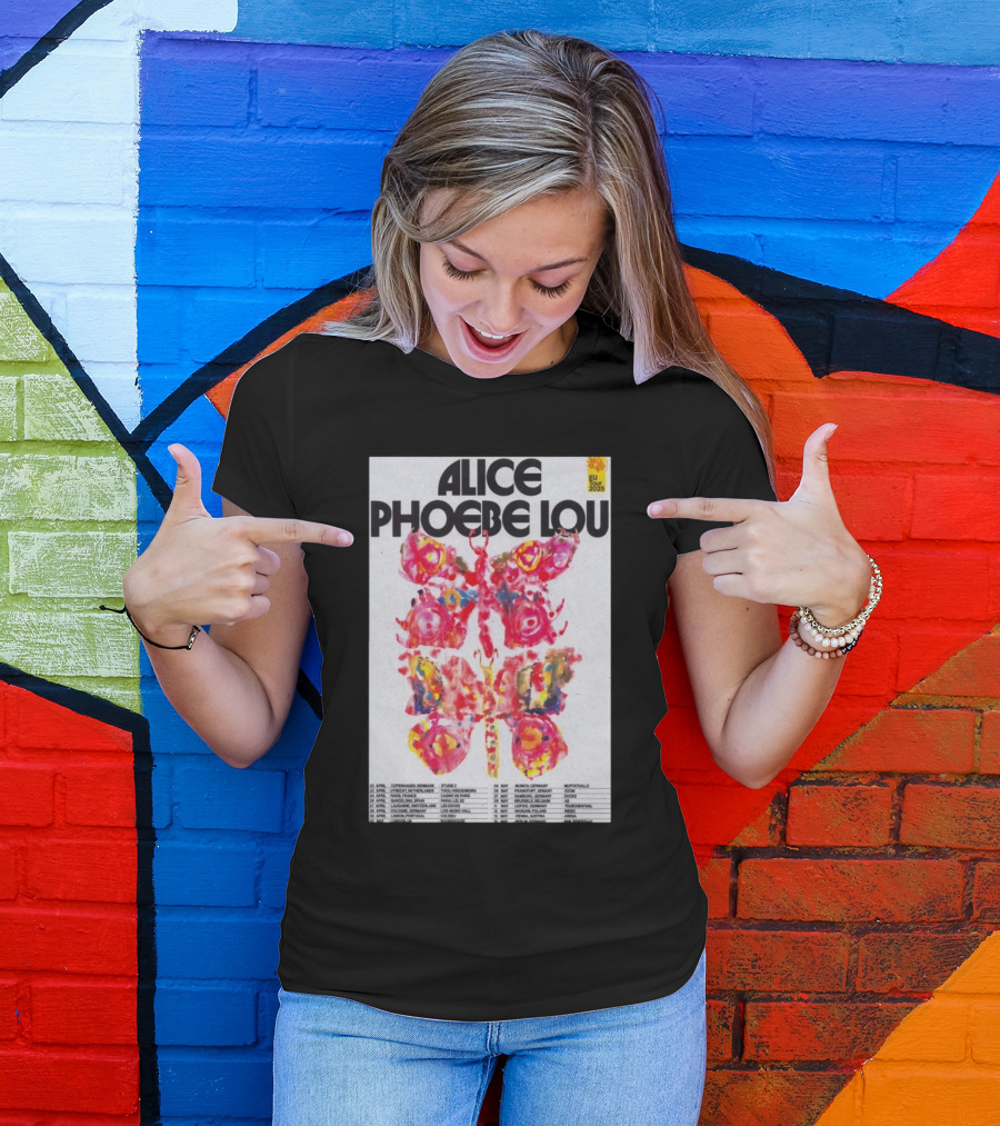Alice Phoebe Lou EU Tour 2025 Colorful Butterfly T-Shirt