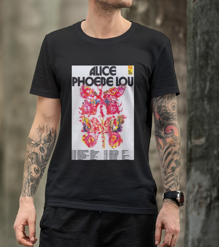 Alice Phoebe Lou EU Tour 2025 Colorful Butterfly T-Shirt