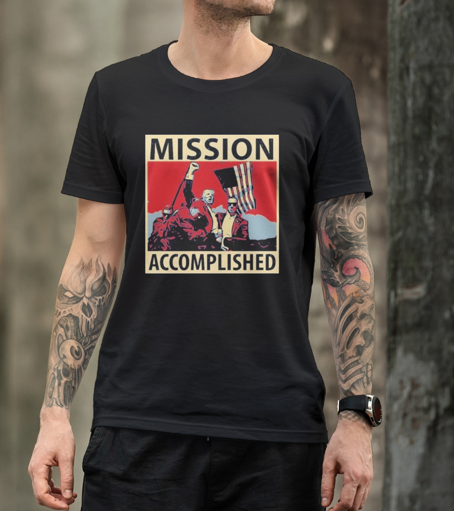 Mission Accomplished Trump Iconic Flag T-Shirt