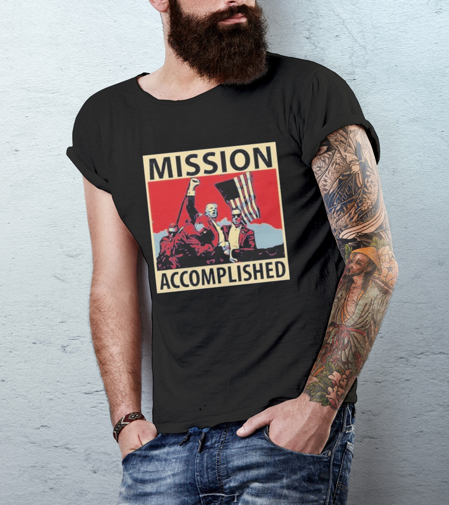 Mission Accomplished Trump Iconic Flag T-Shirt