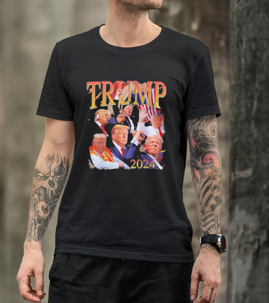 Trump 2024 President 47th Of White House Donald Trump Black T-Shirt