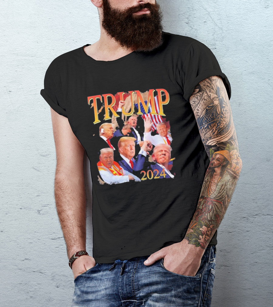 Trump 2024 President 47th Of White House Donald Trump Black T-Shirt