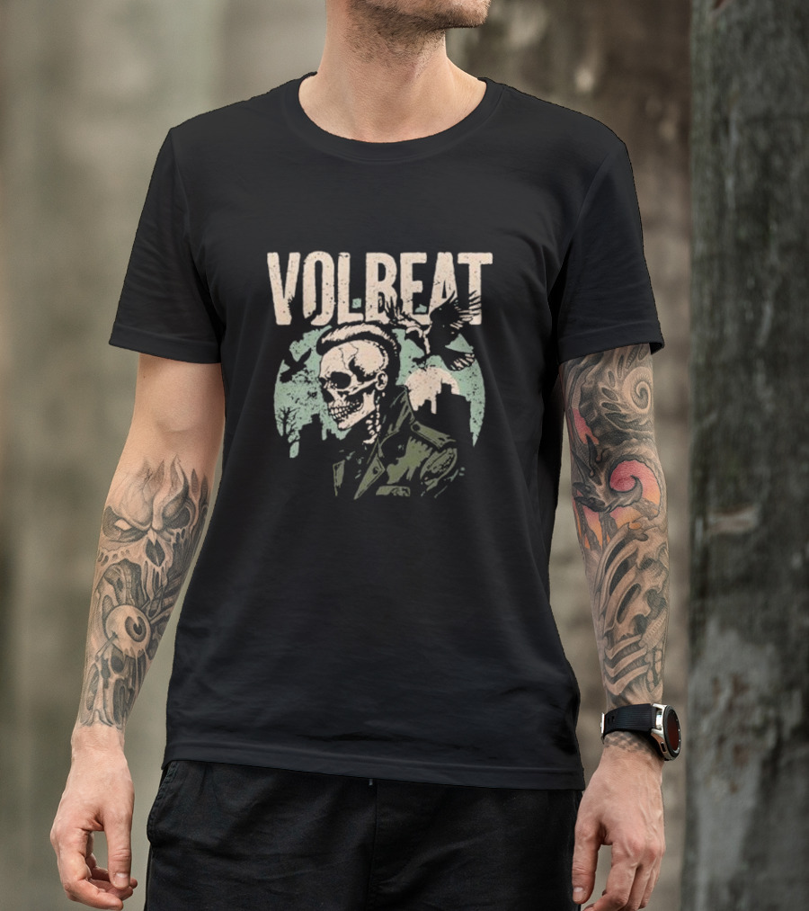 VOLBEAT Skull Figure And Birds T-Shirt