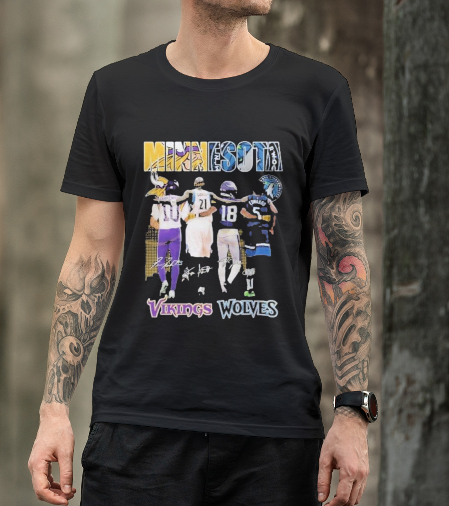 Minnesota Vikings Wolves Signature Collaboration T-Shirt