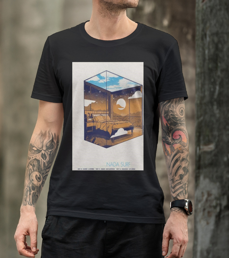 Nada Surf Tour Nov 14 2024 Sala Riviera Madrid Bedroom Art Sky T-Shirt