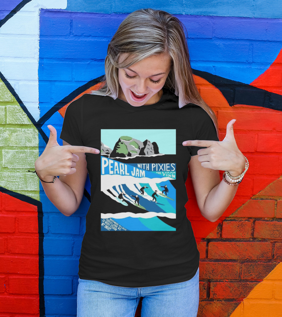 Pearl Jam With Pixies And Liam Finn Surfing Event November 10th 2024 Auckland NZ Go Media Stadium Mt Smart T-Shirt