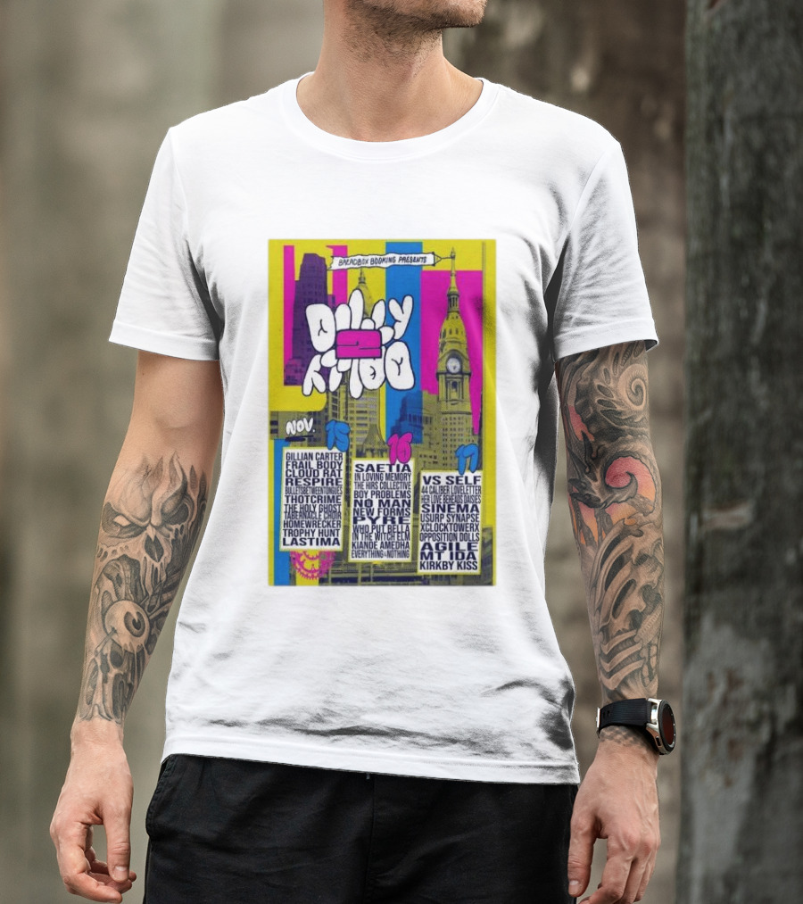 Dilly Dally Fest Philadelphia PA Nov 15-17 2024 Featuring Gillian Carter Saetia Vs Self Trophy Hunt T-Shirt