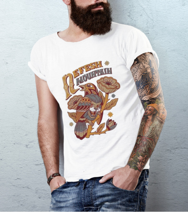 Nefesh Mountain Sparrow Vintage Floral Lion And Bird T-Shirt